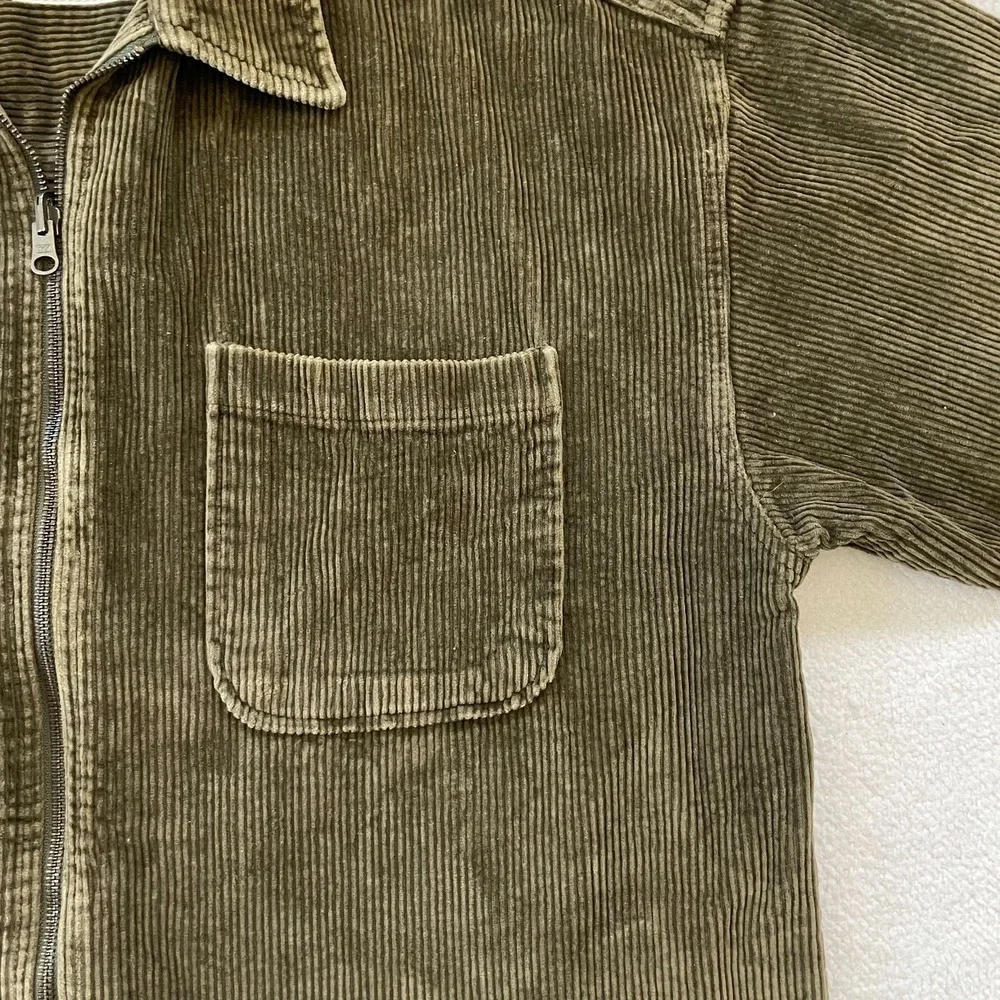 Vintage 90s Canyon River Blues Mens Medium Shirt Jacket Olive Green Corduroy Zip